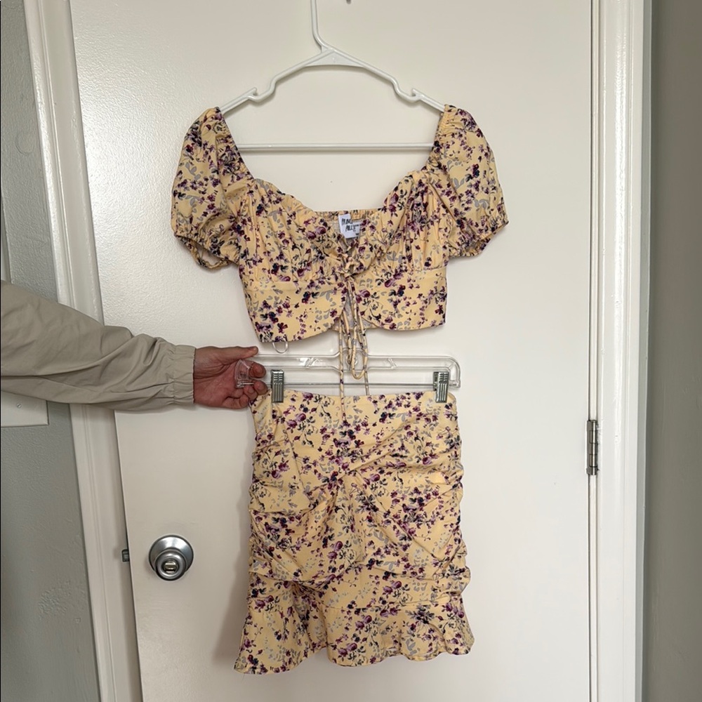Princess Polly Floral Yellow Two-Piece Set